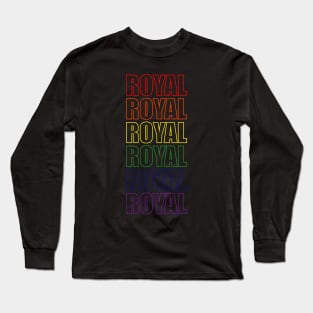 Simple Royal Non Binary Rainbow Typography Text Long Sleeve T-Shirt